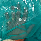 Tul de lentejuelas turquesas