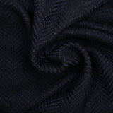Jacquard de laine vierge chevron noir et marine