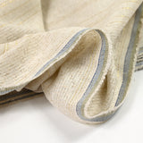 Lin viscose rayé doré fond beige