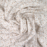 Coton imprimé champêtre beige fond blanc