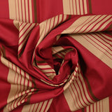 Dark red rowed cotton and light brown print