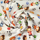Cotton printed football with friends white background