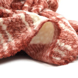 Lainage Billy bouclette à carreaux brique et blanc cassé