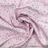 Cotton dive printed young rabbit light pink background