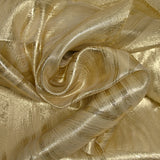 Fino jacquard de poliéster metalizado dorado