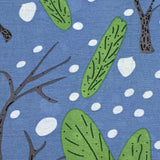 Light -Wood Wood Wood Wood Impresión Viscose Blue fondo
