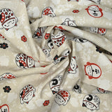 Fondo de beige de algodón estampado de Miaou Miaou