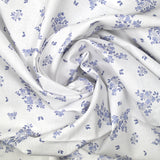 Cotton printed small blue bush white background