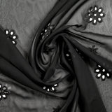 Black ENORA embroidered muslin