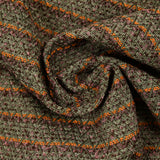 Laine mélangée fantaisie tweed bouclette vert, orange et rose