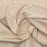 Algodón de algodón impreso en estrella beige