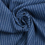 Jean’s coton extensible à rayures tissées fond bleu moyen