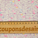Mezcla de lana tweed confeti rosa y azul fondo morado