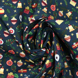 Coton imprimé et doré accessoires fond marine