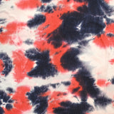 Crépon viscose lurex tie and dye corail et bleu nuit