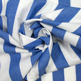 Racing blue and white striped cotton