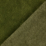 Tissu éponge bambou vert olive vendu au mètre