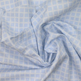 Piqué de coton imprimé carré bleu