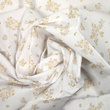 Algodón estampado pequeño marrón marrón blanco fondo blanco blanco