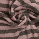 Maille laine rayée épaisse rose et brun