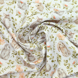 Cotton dive printed rabbit white background