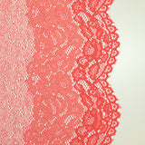 Dentelle polyester Sarah festonnée tricolore tons corail