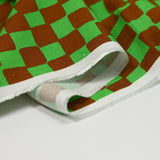 Viscose canvas printed brown and green tiles