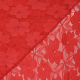 Dentelle polyester Floraison fond corail