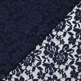 Dentelle polyester Roseraie fond marine