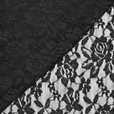 Dentelle polyester Roseraie fond noir