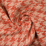 Laine mélangée pied-de-coq fantaisie orange et écru