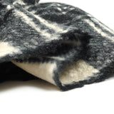 Lainage Billy bouclette à carreaux noir, gris et blanc cassé