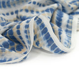 Polycotton sail printed blue bone and beige white background