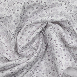 Cotton dive printed gray seasonal flowers white background