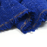 Tweed emma lurex polyester royal blue background