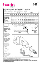 Patrón Burda n°5671: Chaqueta
