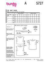 Patron Burda n°5727 : Top