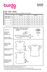 Patron Burda n°5727 : Top