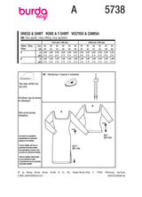 Burda boss n ° 5738: dress & t-shirt