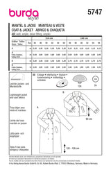 Patron Burda n°5747 : Manteau & Veste
