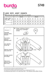 Burda boss n ° 5749: jacket