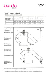 Patron Burda n°5752 : T-shirt