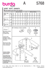 Burda boss n ° 5768: jacket