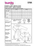 Burda boss n ° 5769: coat & jacket
