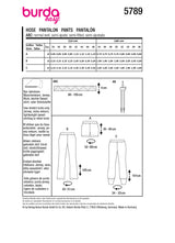 Burda boss n ° 5789: pants