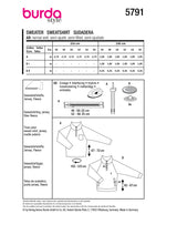 Patron Burda n°5791 : Sweatshirt