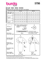 Patron Burda n°5798 : Robe