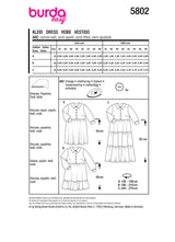 Patron Burda n°5802 : Robe