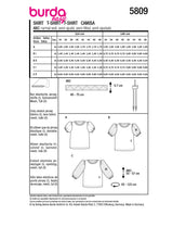Patron Burda n°5809 : T-shirt