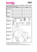 Patron Burda n°5824 : Manteau & veste